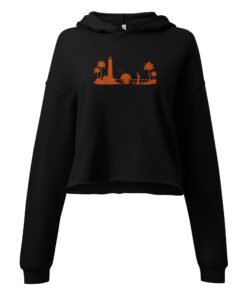 Lighthouse Silhouette Scene Crop Hoodie