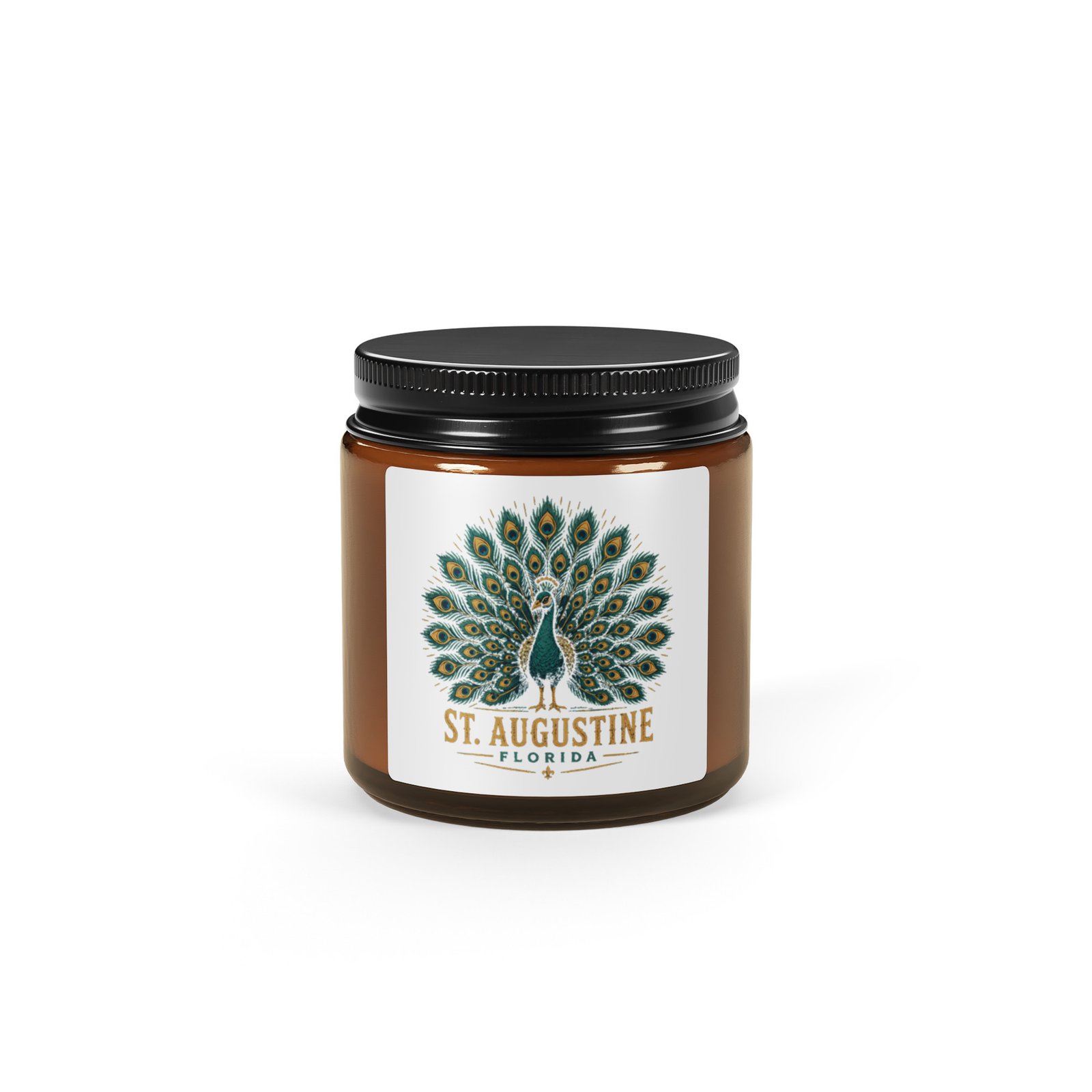 St. Augustine Peacock Christmas Warmth jar soy candle