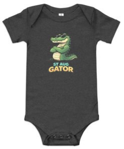 Alternative view of St Aug Gator Baby one piece