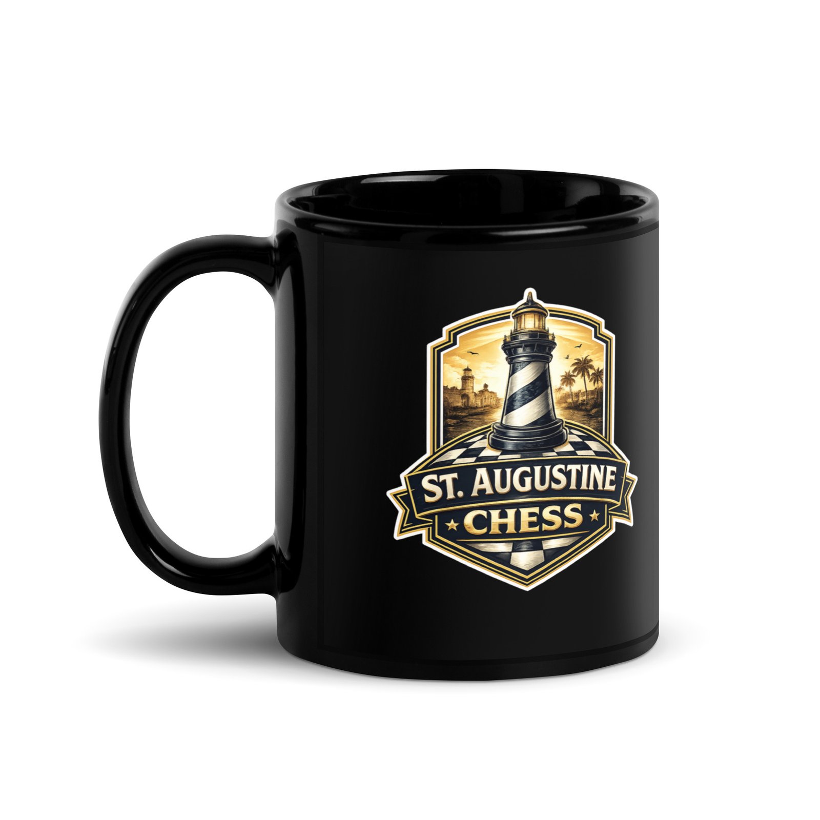 STA Chess Black Glossy Mug - Image 3