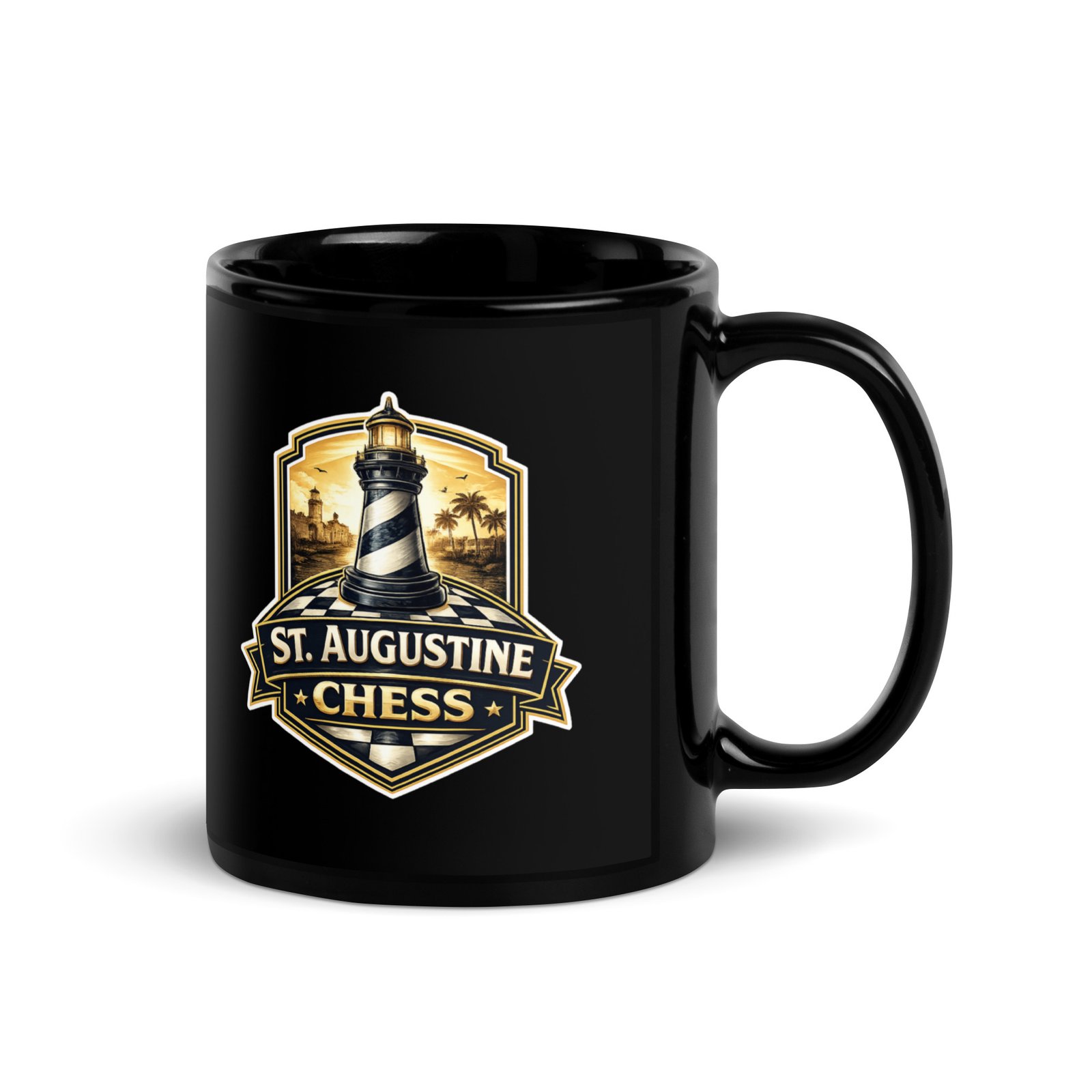 STA Chess Black Glossy Mug
