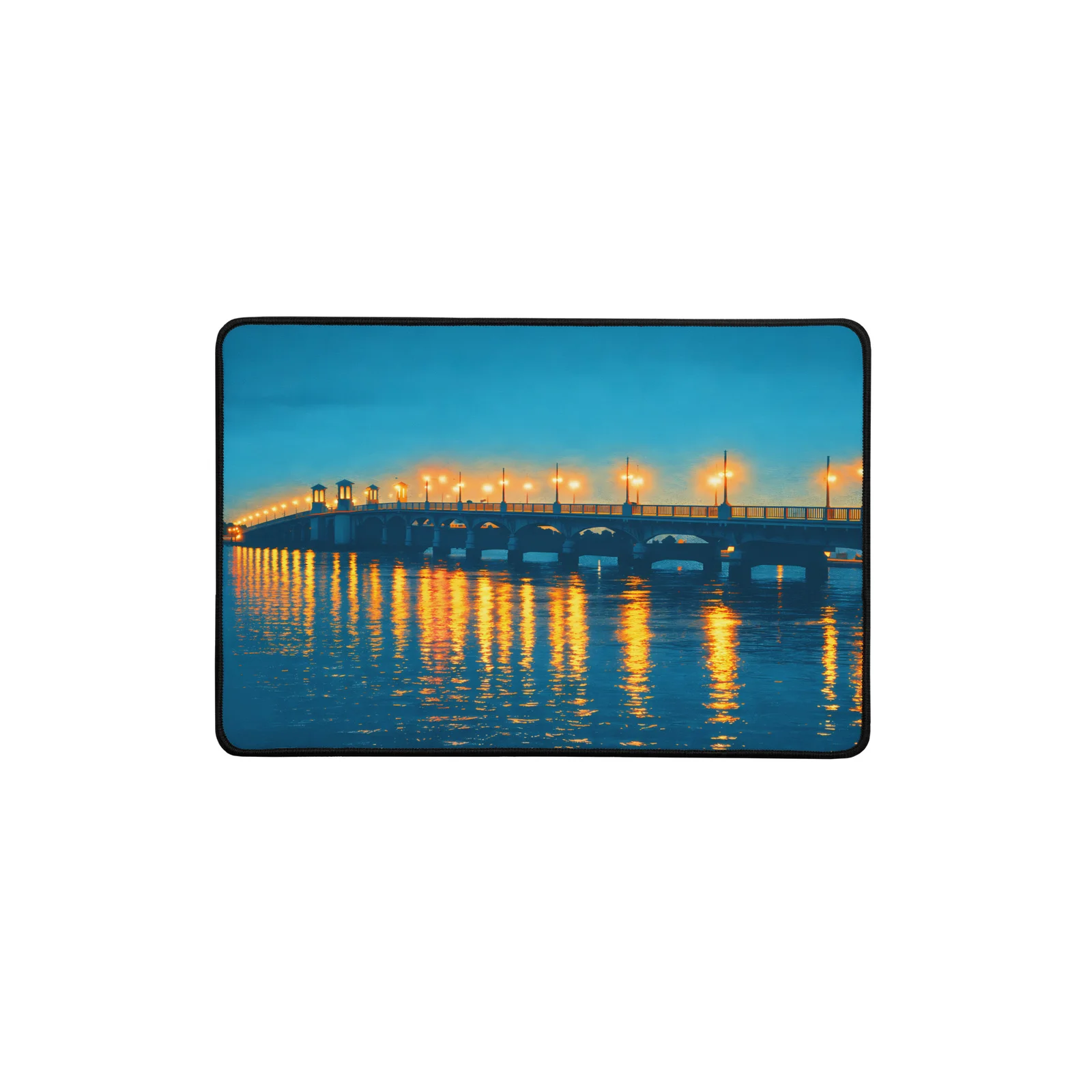 Bridge of Lions at Night Desk mat