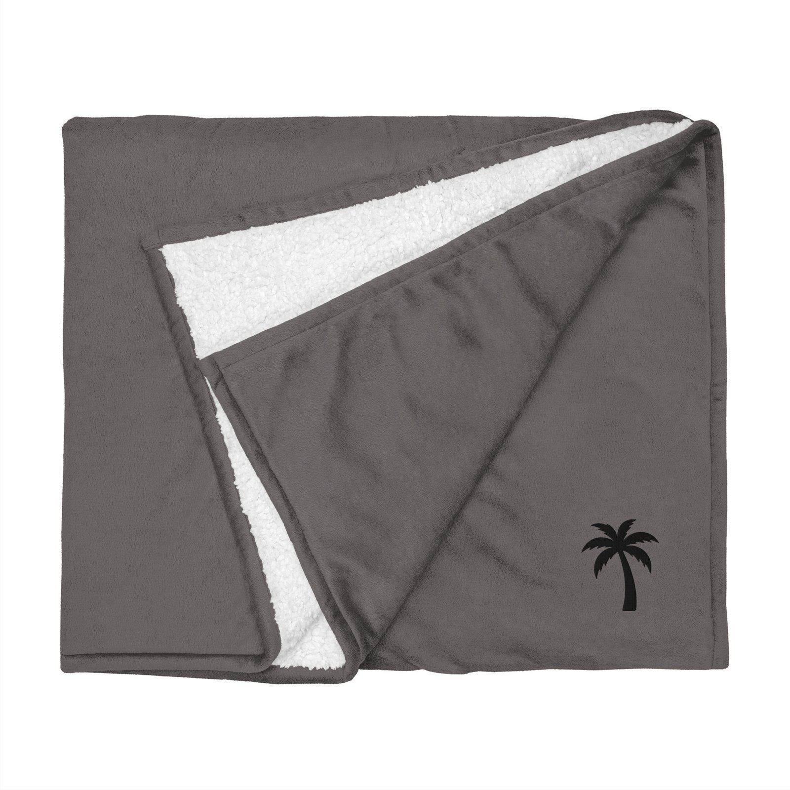 Palm Tree Embroidered Premium sherpa blanket