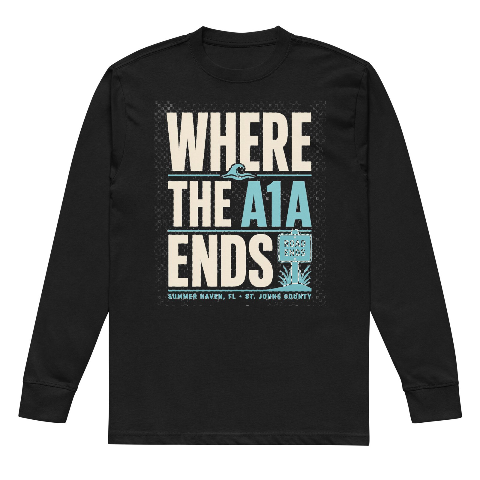 Summer Haven Where A1A Ends Men's heavyweight long sleeve t-shirt - Image 2