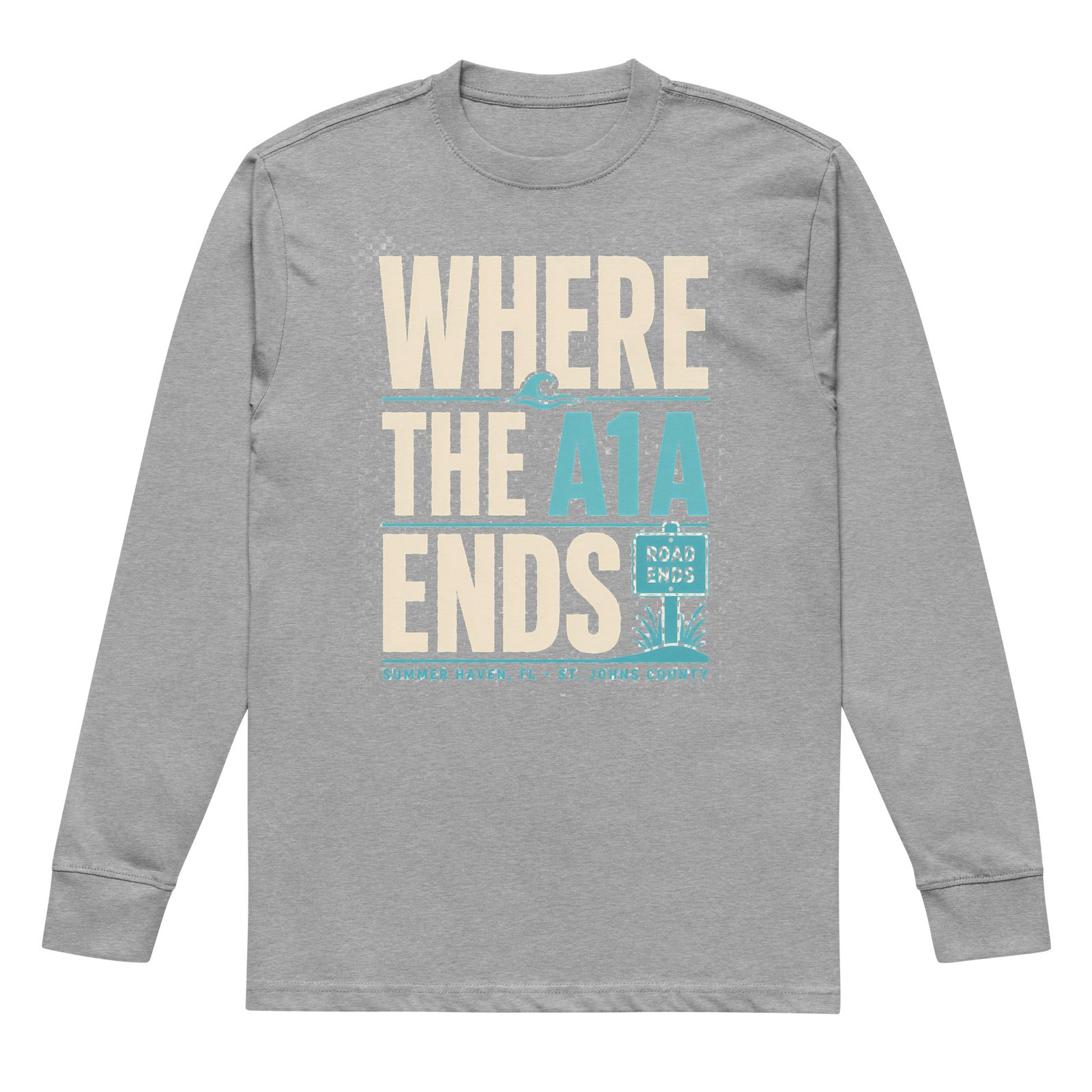 Summer Haven Where A1A Ends Men's heavyweight long sleeve t-shirt - Image 4
