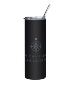 Alternative view of St. Augustine Coordinates Stainless steel tumbler