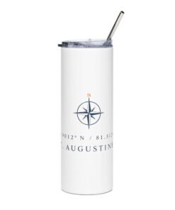 St. Augustine Coordinates Stainless steel tumbler - Image 5