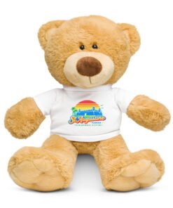 Alternative view of St. Augustine Historic City Rainbow Teddy bear with a t-shirt