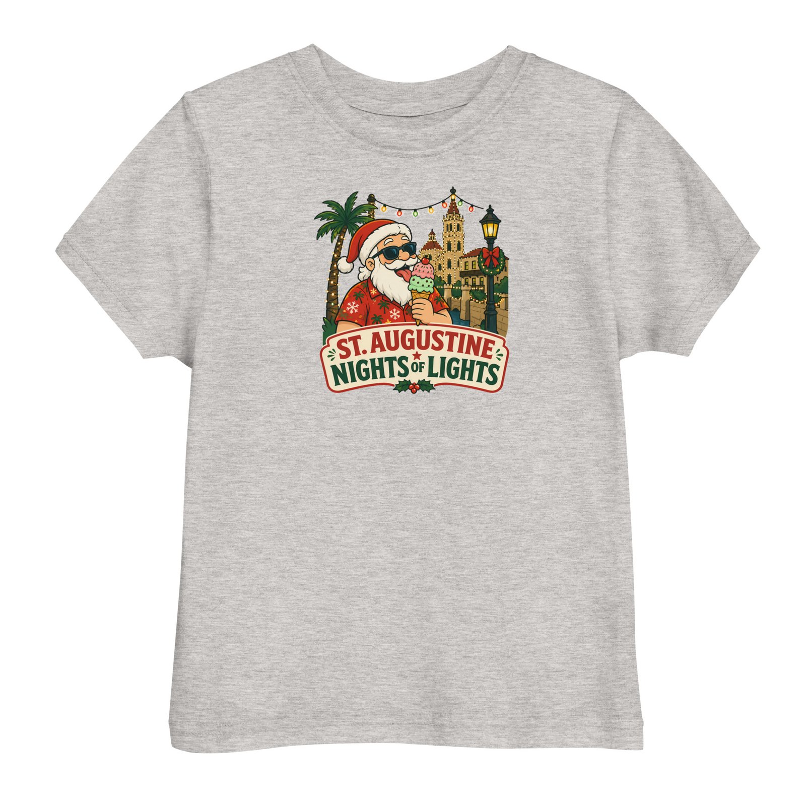 Santa Ice Cream Nights of Lights Toddler jersey t-shirt - Image 6