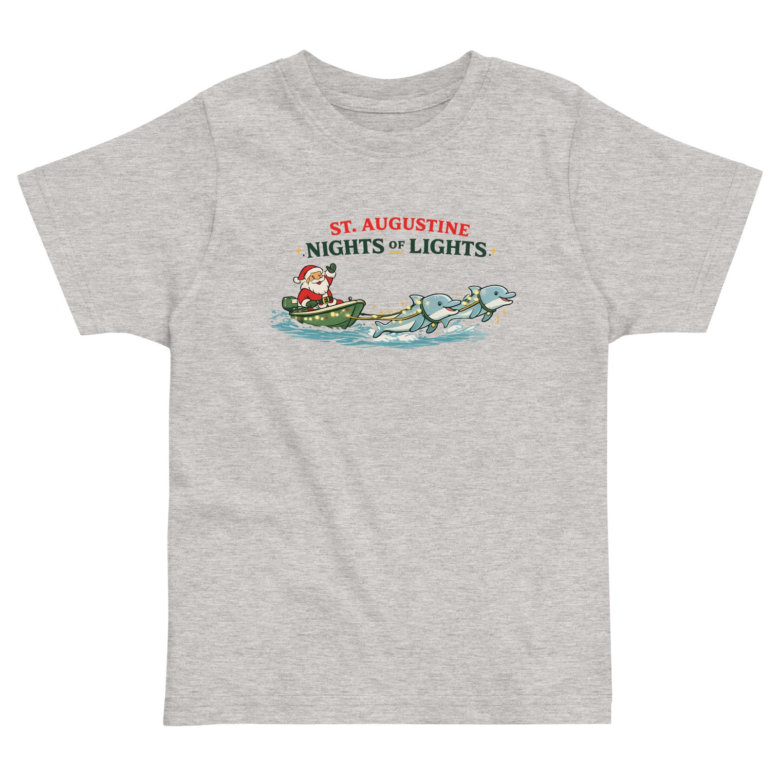 Dolphins Pulling Santa Toddler jersey t-shirt