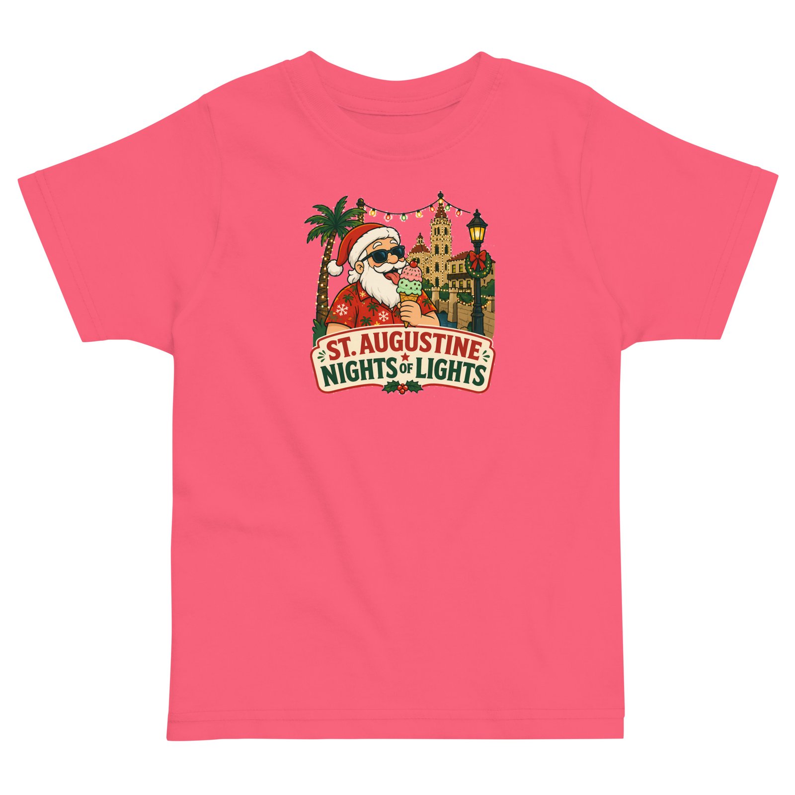 Santa Ice Cream Nights of Lights Toddler jersey t-shirt