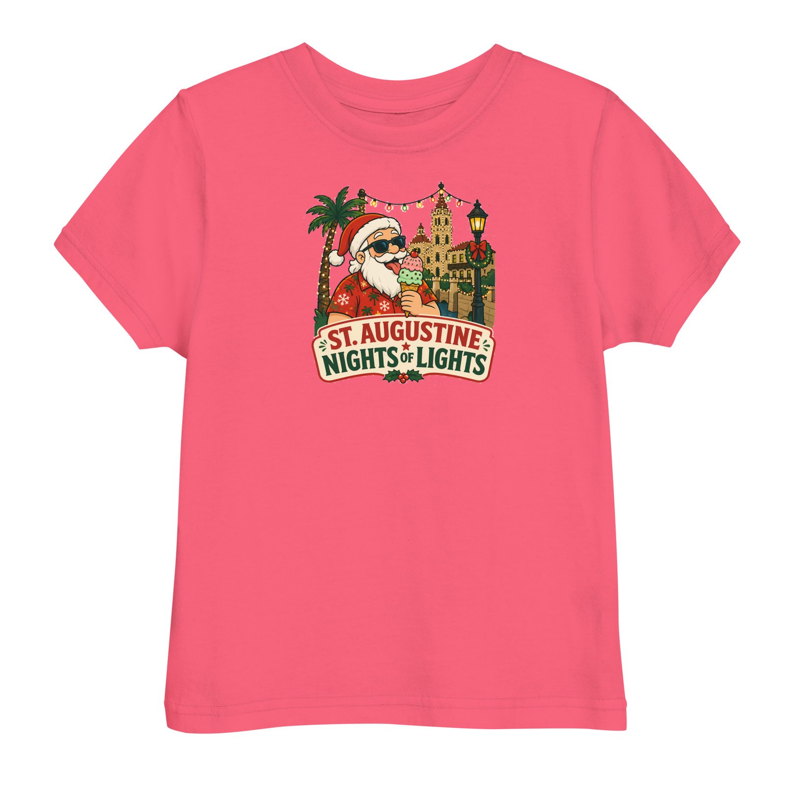 Santa Ice Cream Nights of Lights Toddler jersey t-shirt - Image 5
