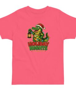 Alternative view of Holiday Nights Alligator Toddler jersey t-shirt