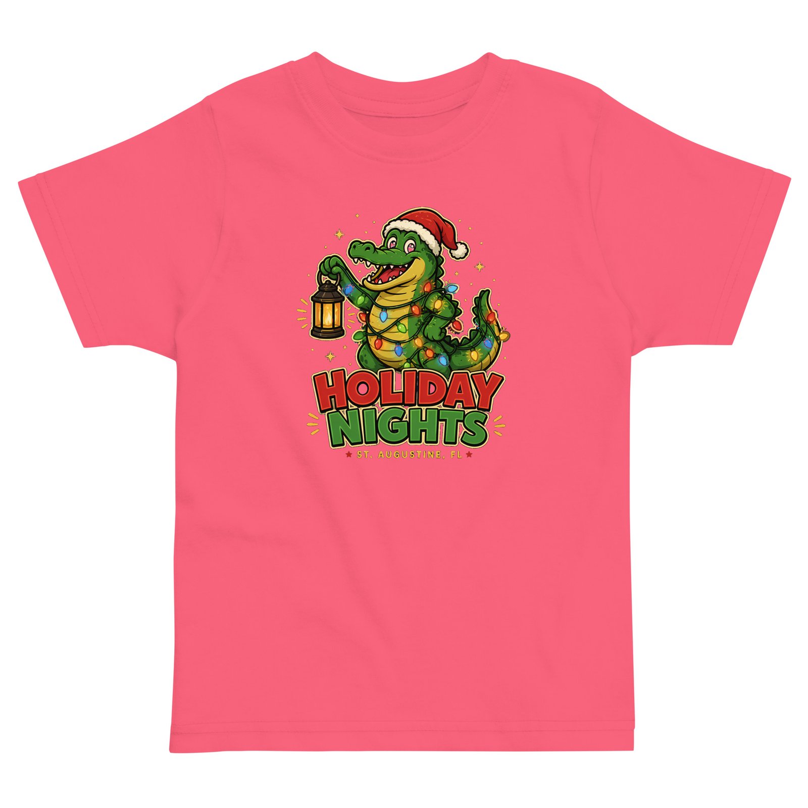 Holiday Nights Alligator Toddler jersey t-shirt - Image 2