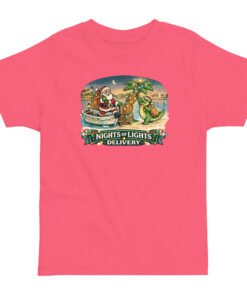 Alternative view of Nights of Lights Delivery Alligator Toddler jersey t-shirt