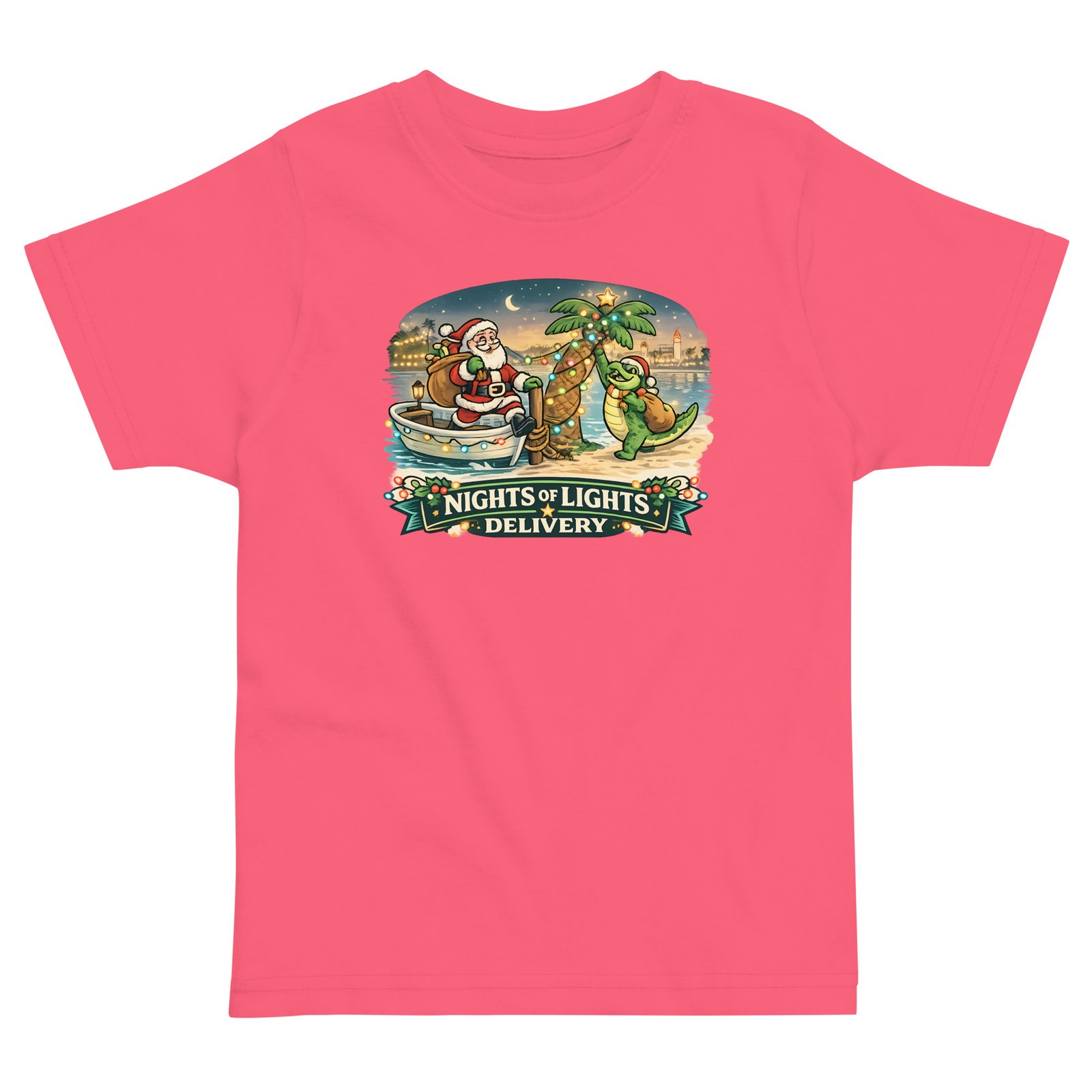 Nights of Lights Delivery Alligator Toddler jersey t-shirt - Image 2