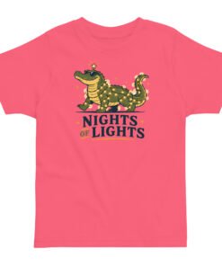 Alternative view of Nights of Lights Alligator Toddler jersey t-shirt