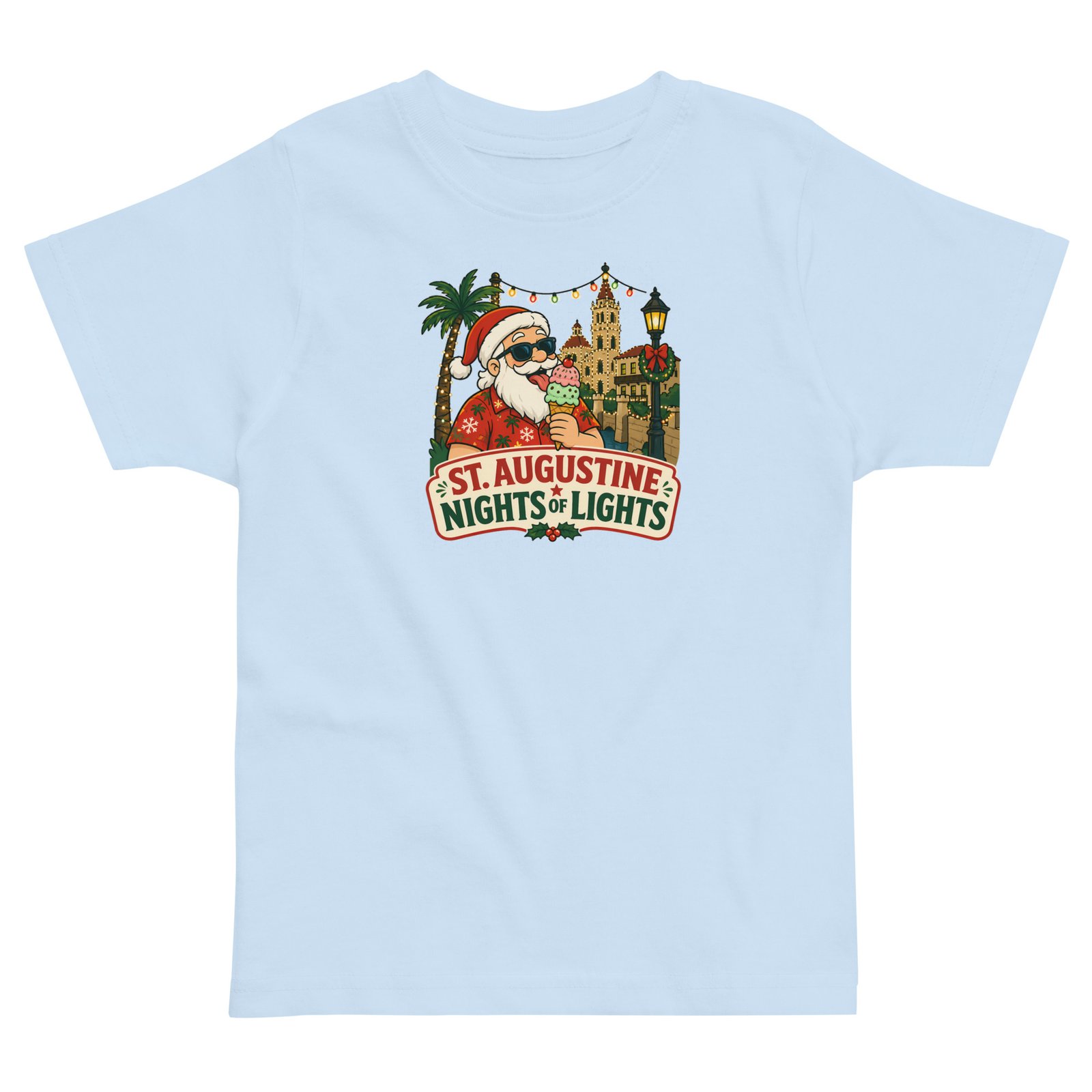 Santa Ice Cream Nights of Lights Toddler jersey t-shirt - Image 3