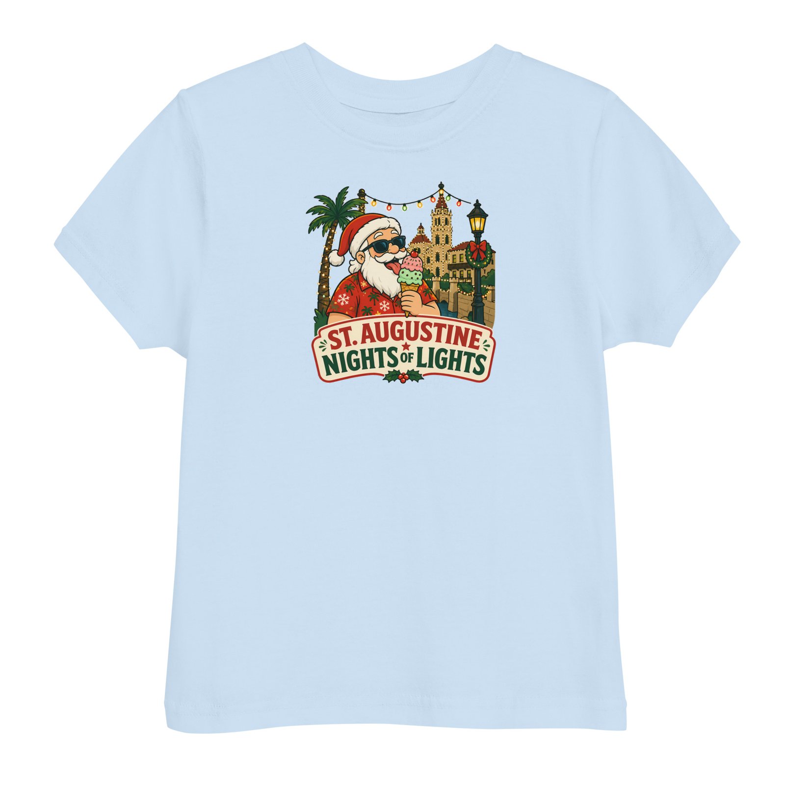 Santa Ice Cream Nights of Lights Toddler jersey t-shirt - Image 7