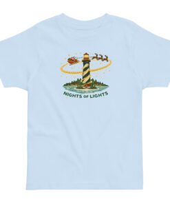 Santa and Reindeer Lighthouse Toddler jersey t-shirt - Image 3