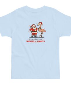 Santa Flamingo Nights of Lights Toddler jersey t-shirt - Image 3