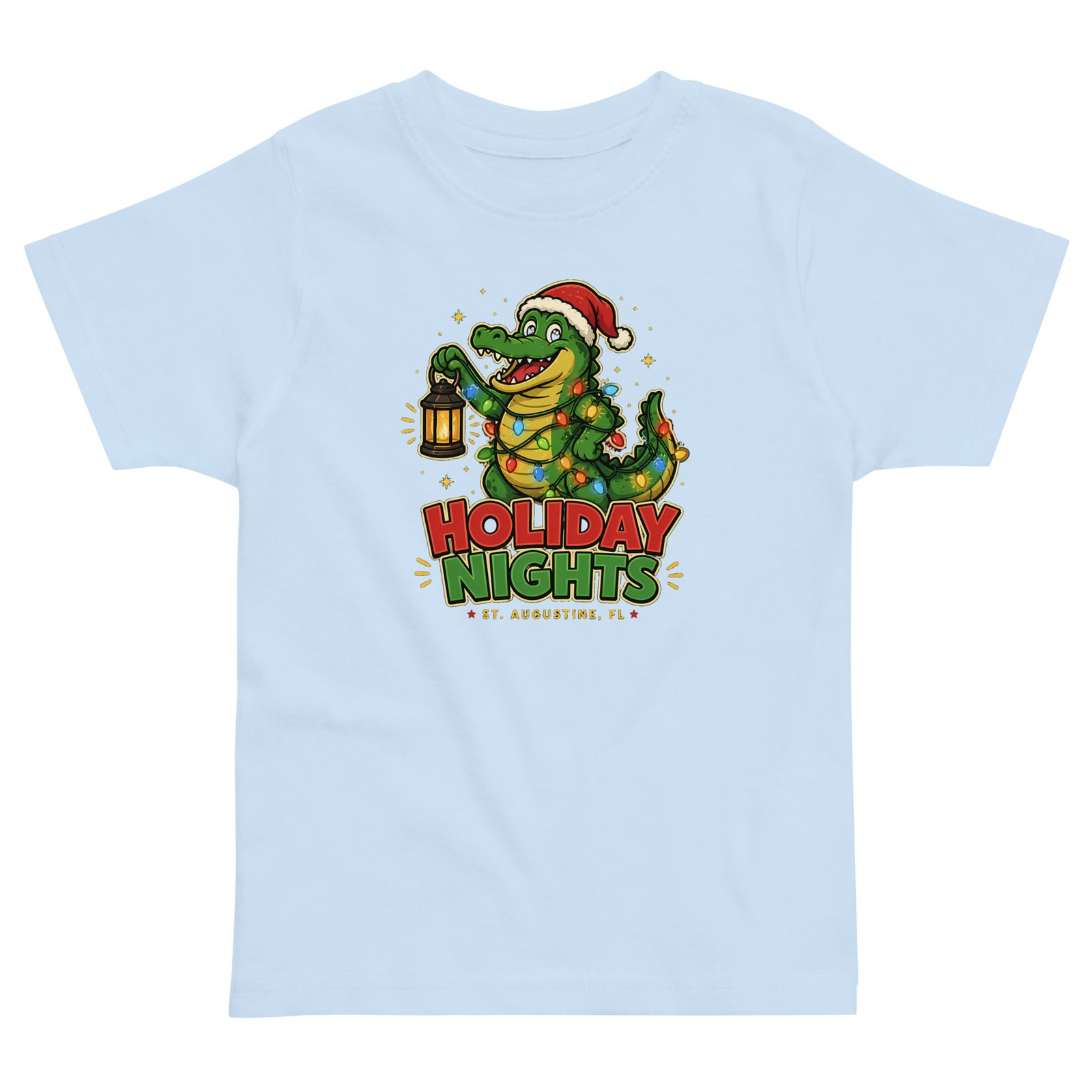 Holiday Nights Alligator Toddler jersey t-shirt - Image 3