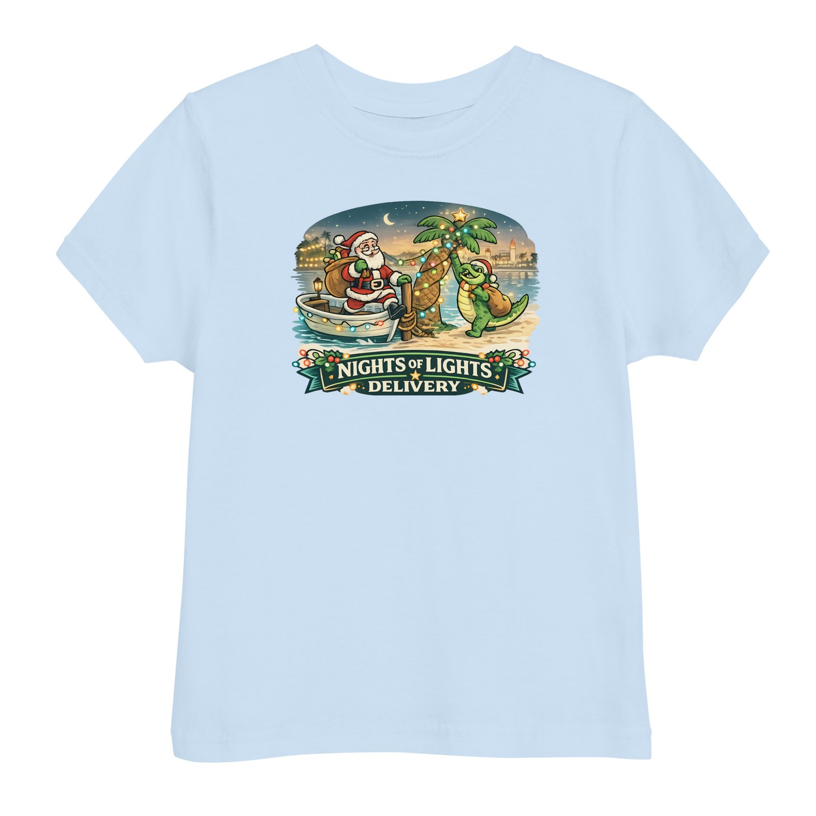 Nights of Lights Delivery Alligator Toddler jersey t-shirt