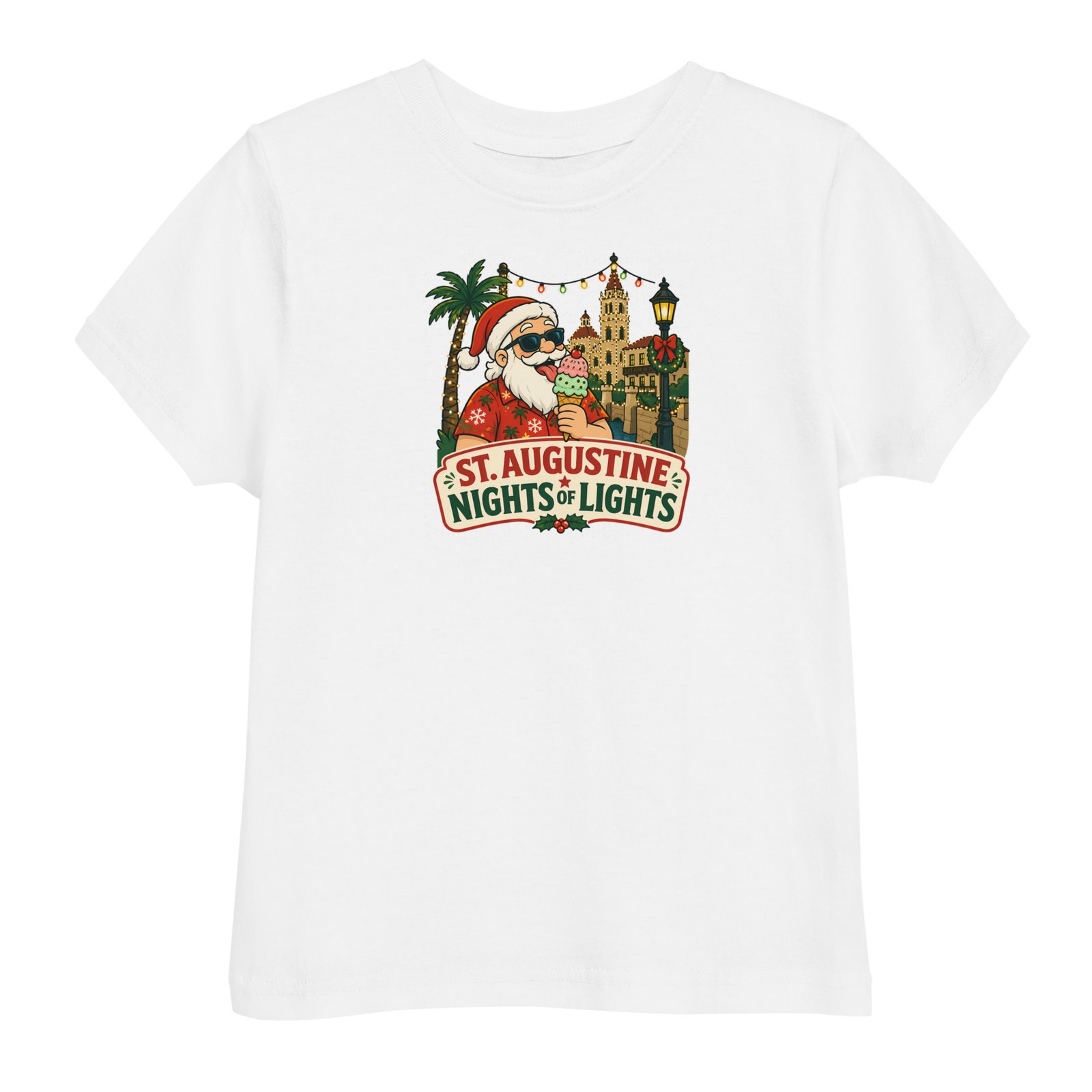 Santa Ice Cream Nights of Lights Toddler jersey t-shirt - Image 8