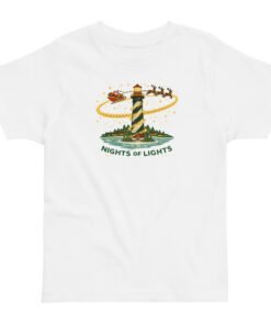 Santa and Reindeer Lighthouse Toddler jersey t-shirt - Image 4