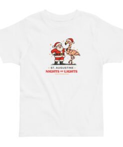 Santa Flamingo Nights of Lights Toddler jersey t-shirt - Image 4