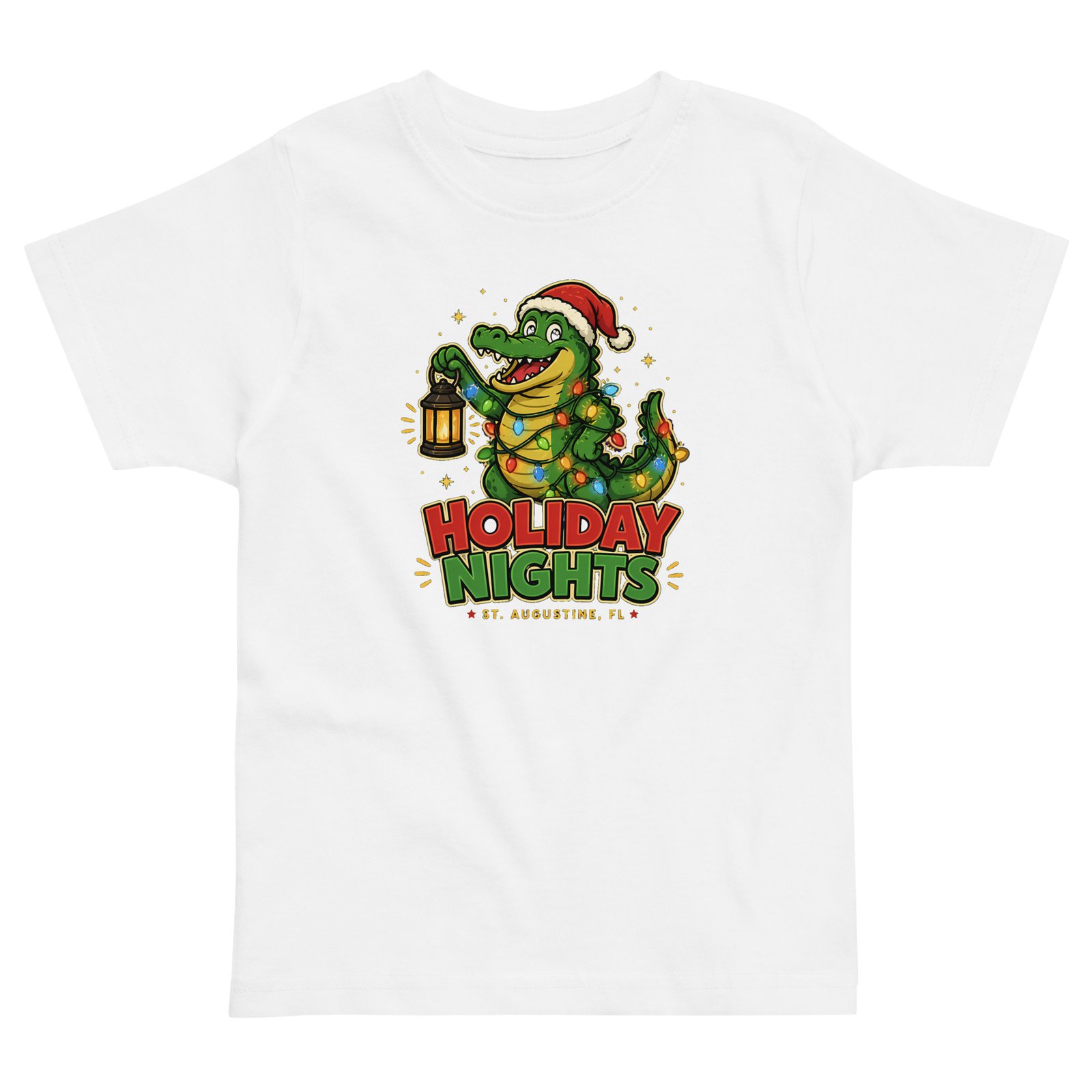 Holiday Nights Alligator Toddler jersey t-shirt - Image 4