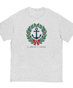 Alternative view of St. Augustine Wreath Anchor Christman Unisex classic tee