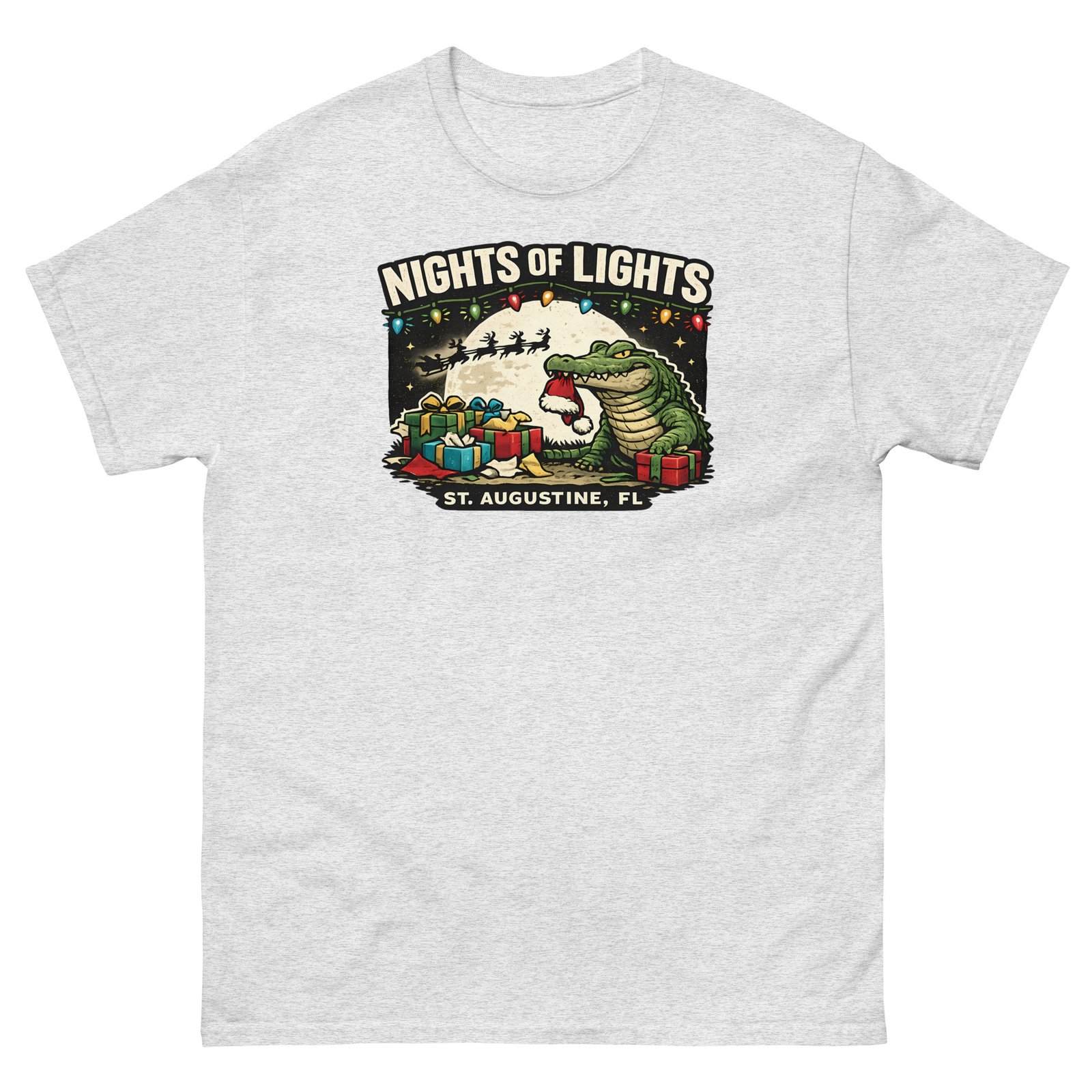 Alligator Eating Santa Nights of Lights Unisex classic tee - Image 11