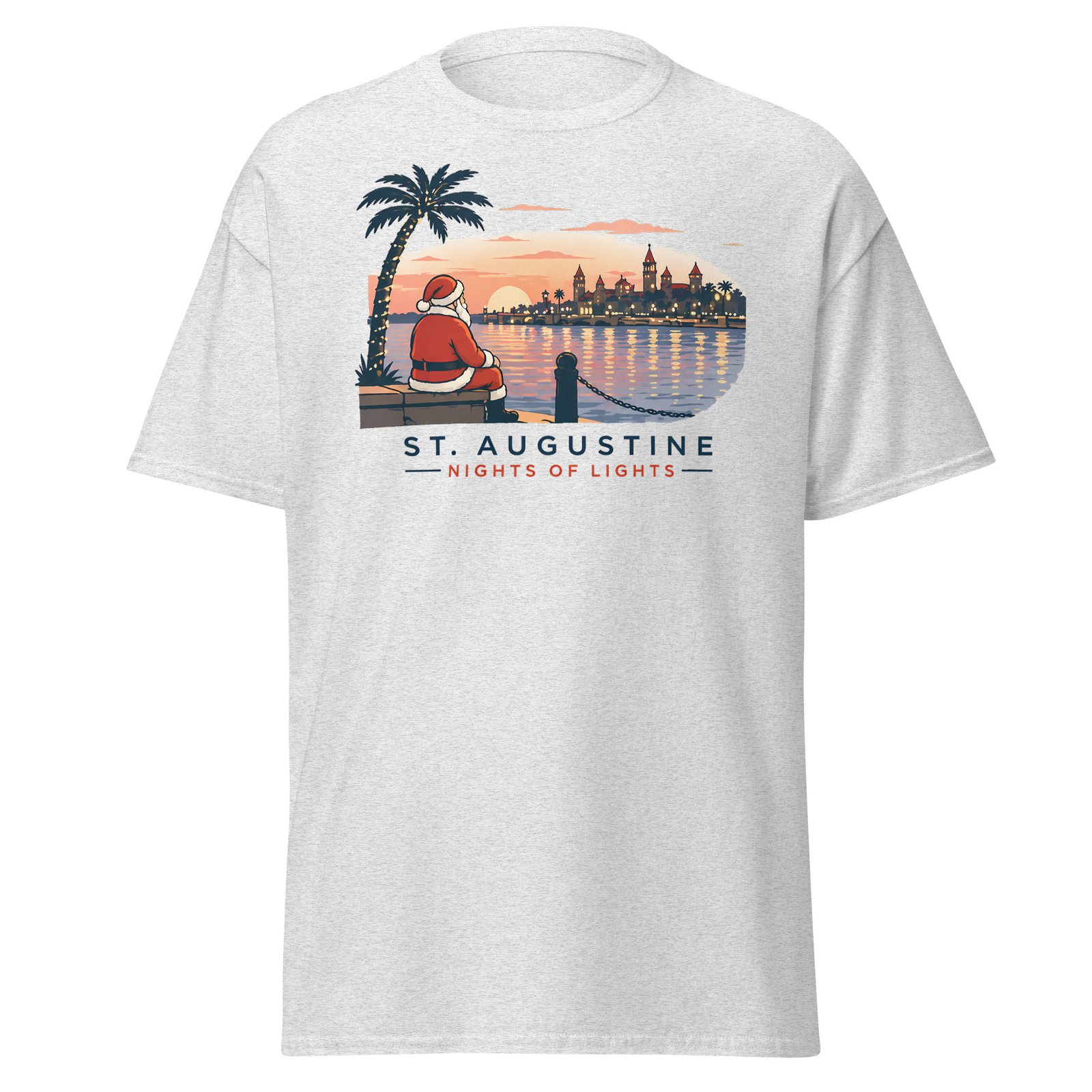 Nights of Lights Santa Bayfront Unisex classic tee - Image 4