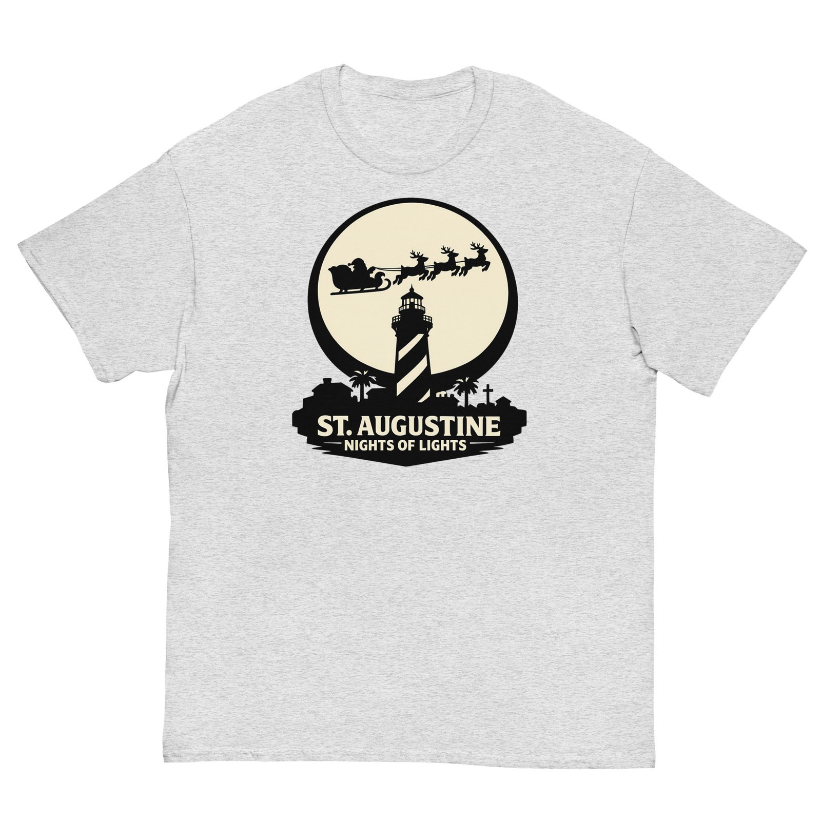 Lighthouse Santa Flying Unisex classic tee - Image 10