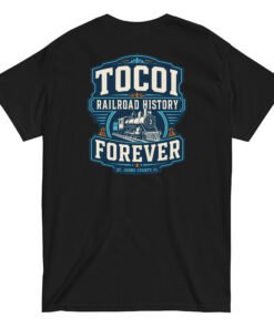 Alternative view of Tocoi Railroad History Unisex tee