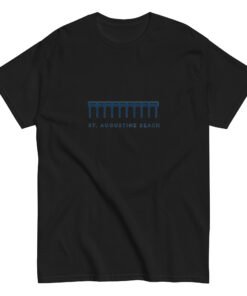 Alternative view of St. Augustine Beach Pier Line Unisex tee