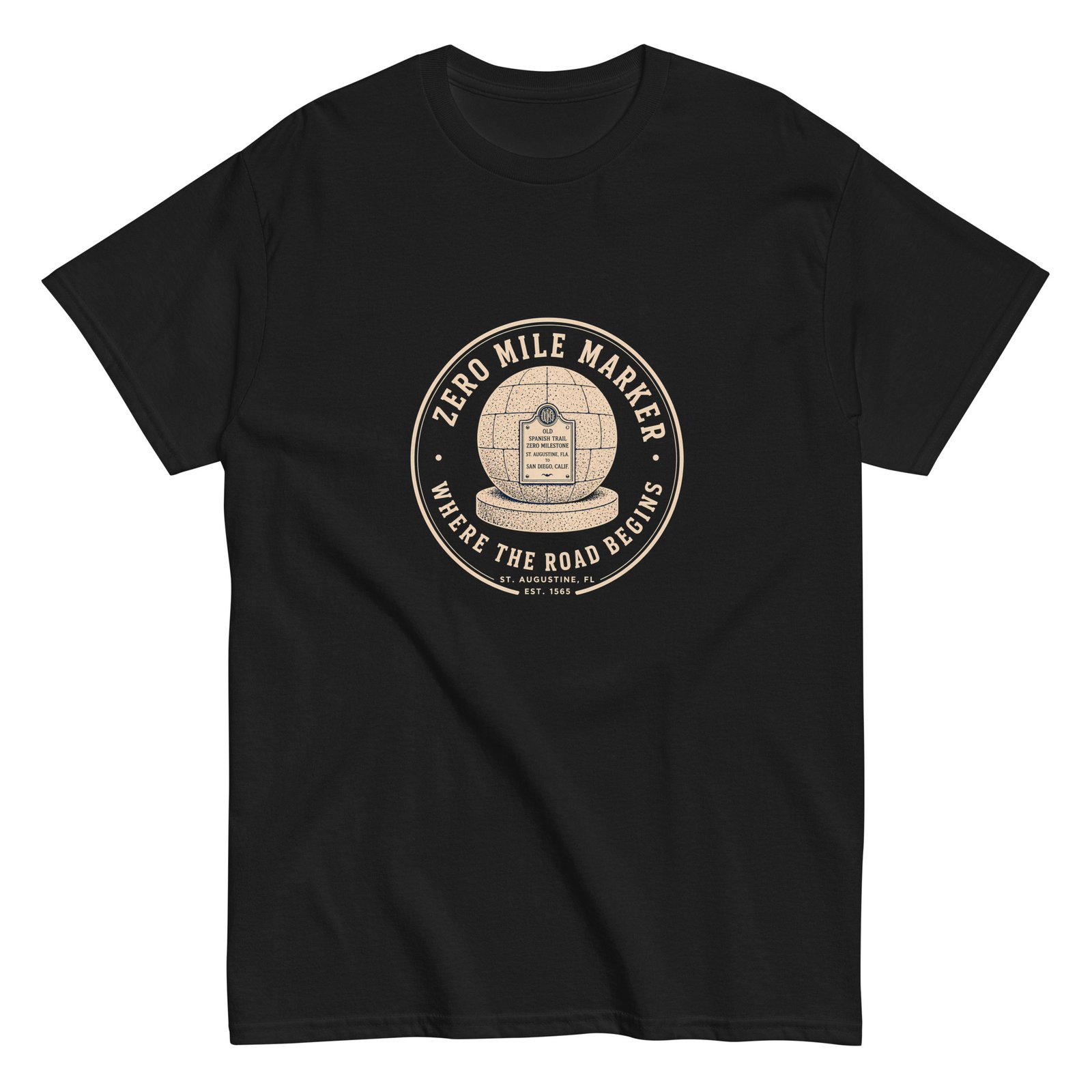 Zero Mile Where the Road Begins Unisex classic tee