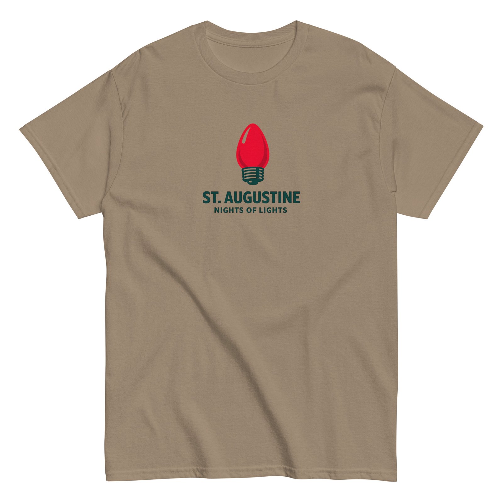 St. Augustine Nights of Lights Red Bulb Unisex classic tee - Image 4