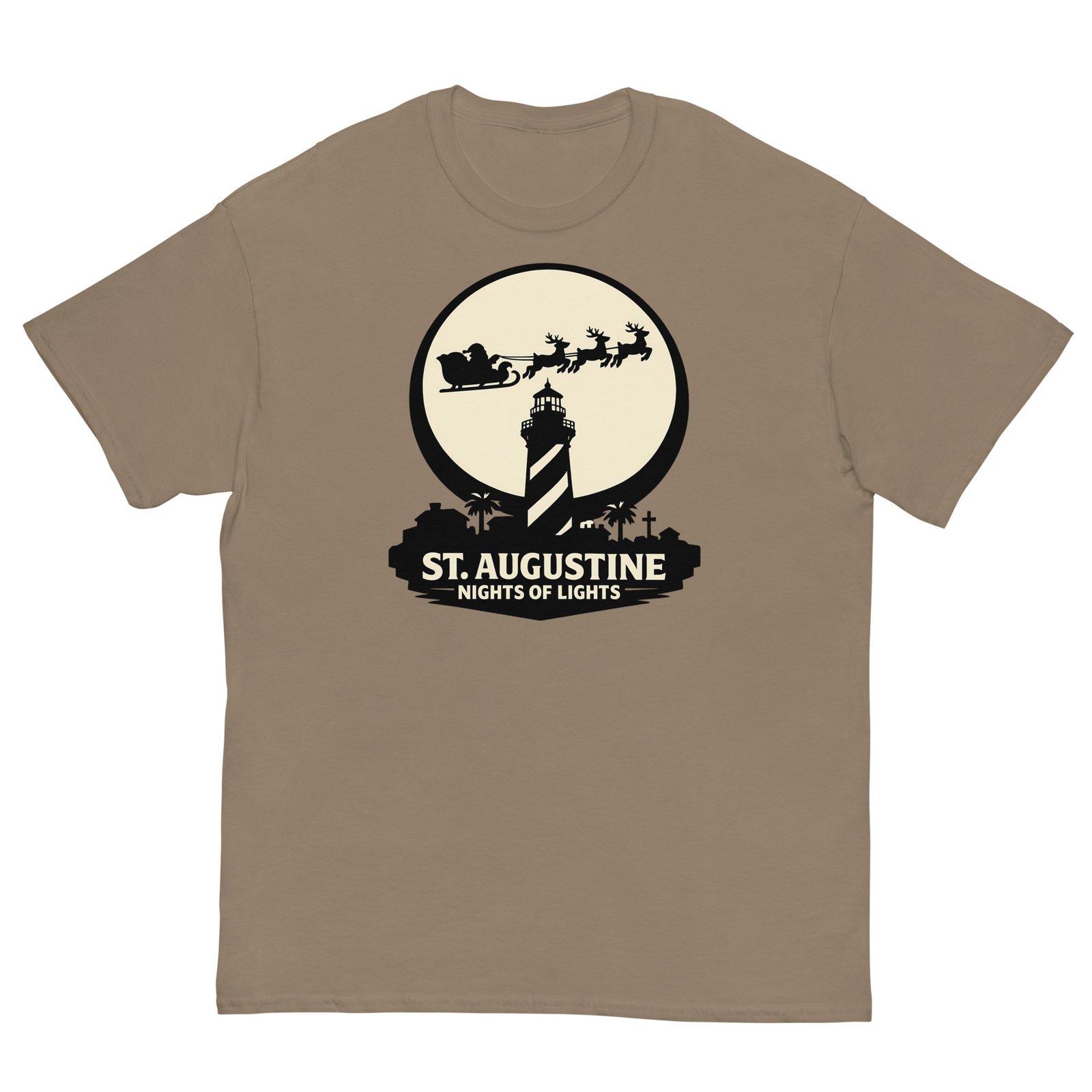 Lighthouse Santa Flying Unisex classic tee - Image 2