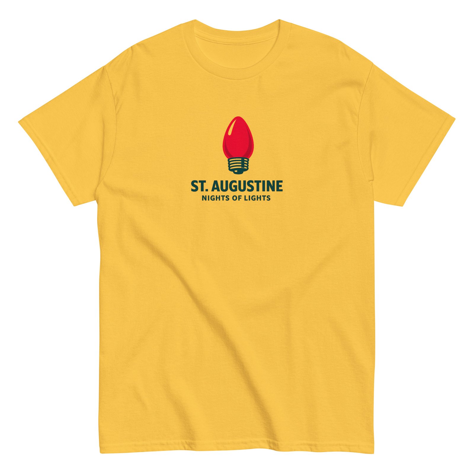 St. Augustine Nights of Lights Red Bulb Unisex classic tee - Image 9