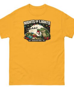 Alligator Eating Santa Nights of Lights Unisex classic tee