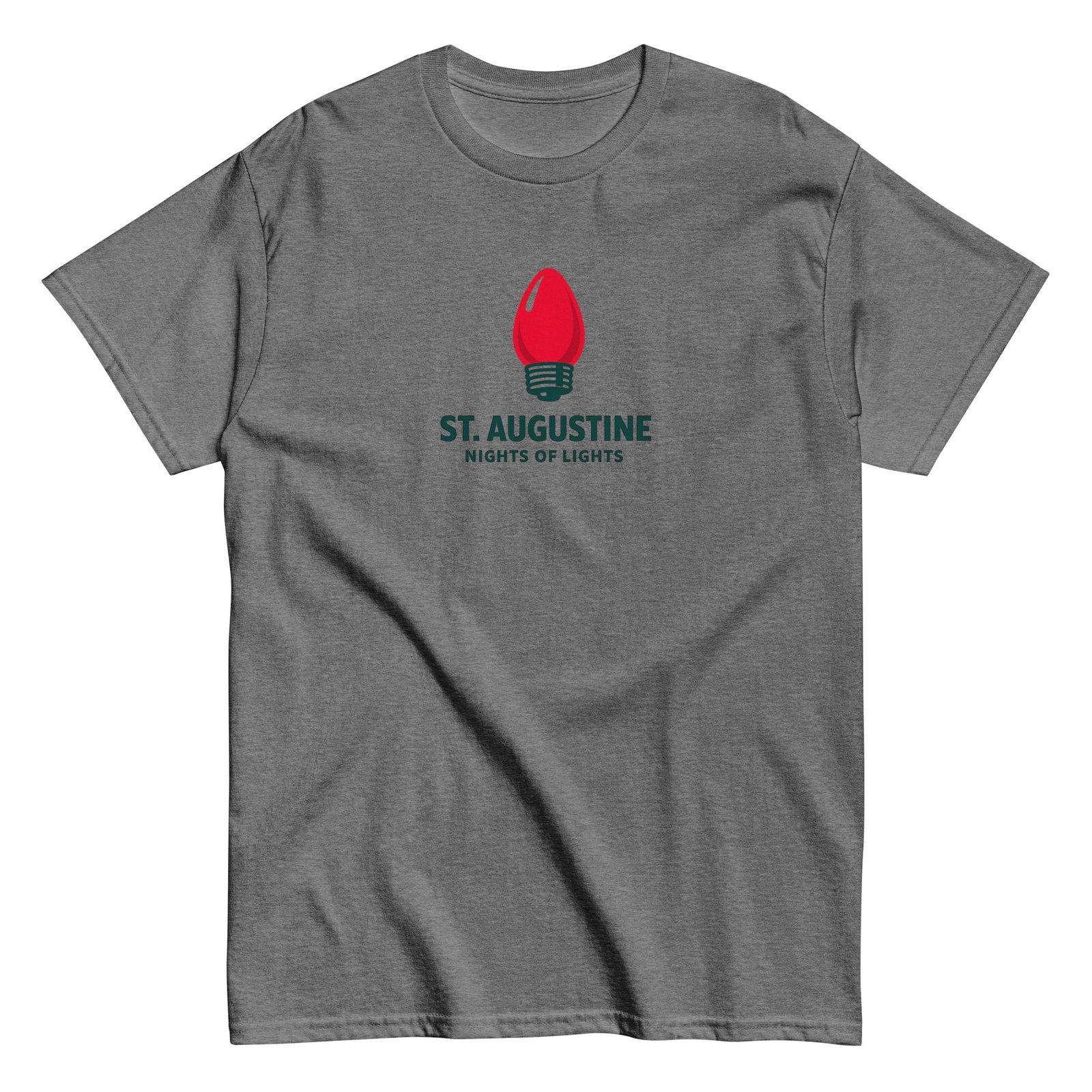St. Augustine Nights of Lights Red Bulb Unisex classic tee - Image 3