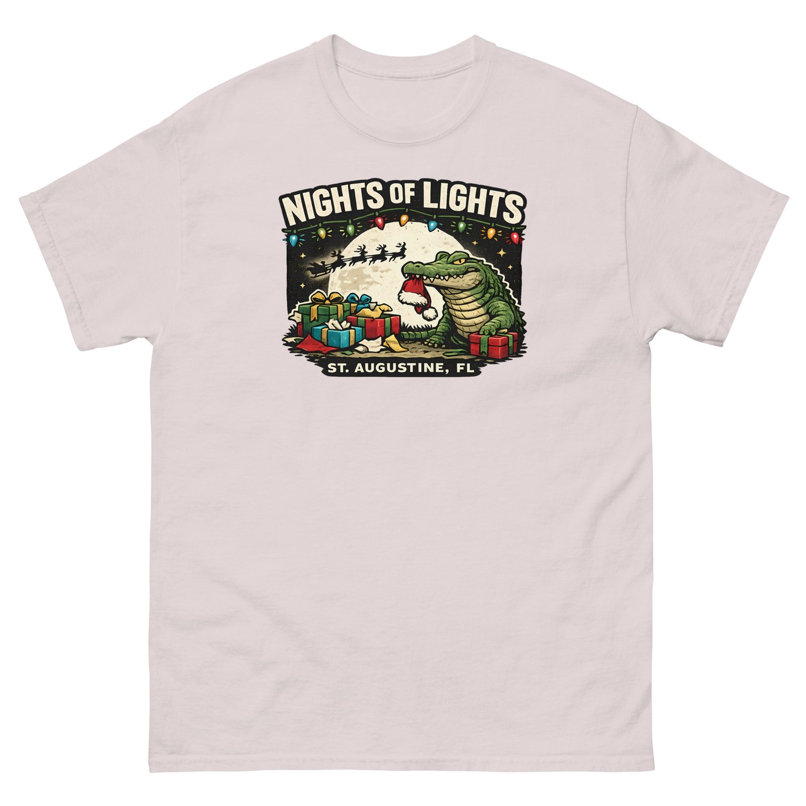 Alligator Eating Santa Nights of Lights Unisex classic tee - Image 9
