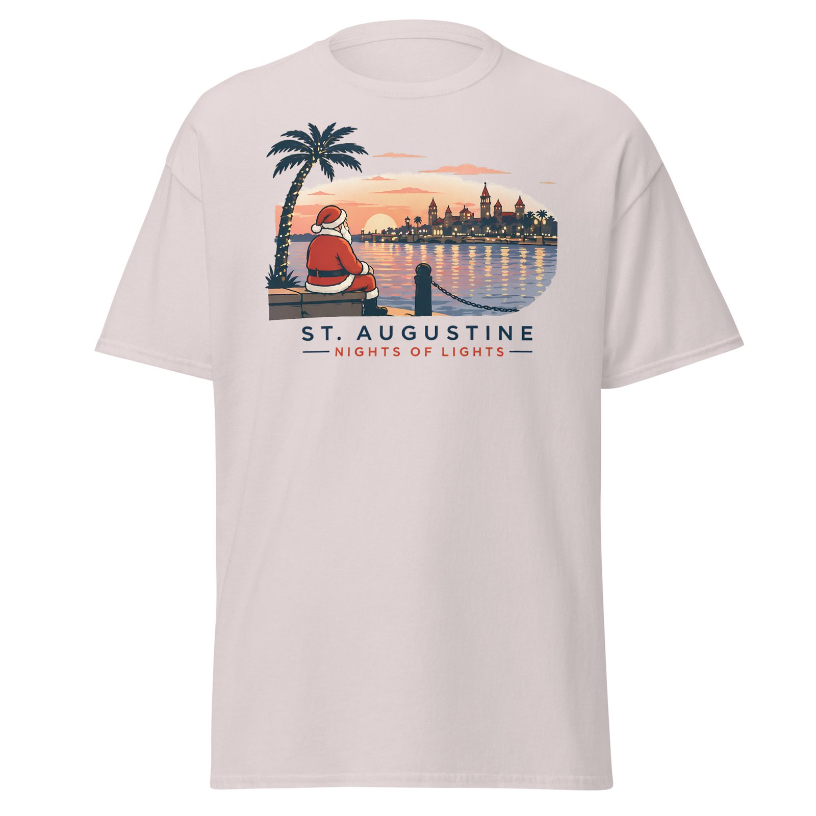 Nights of Lights Santa Bayfront Unisex classic tee - Image 3