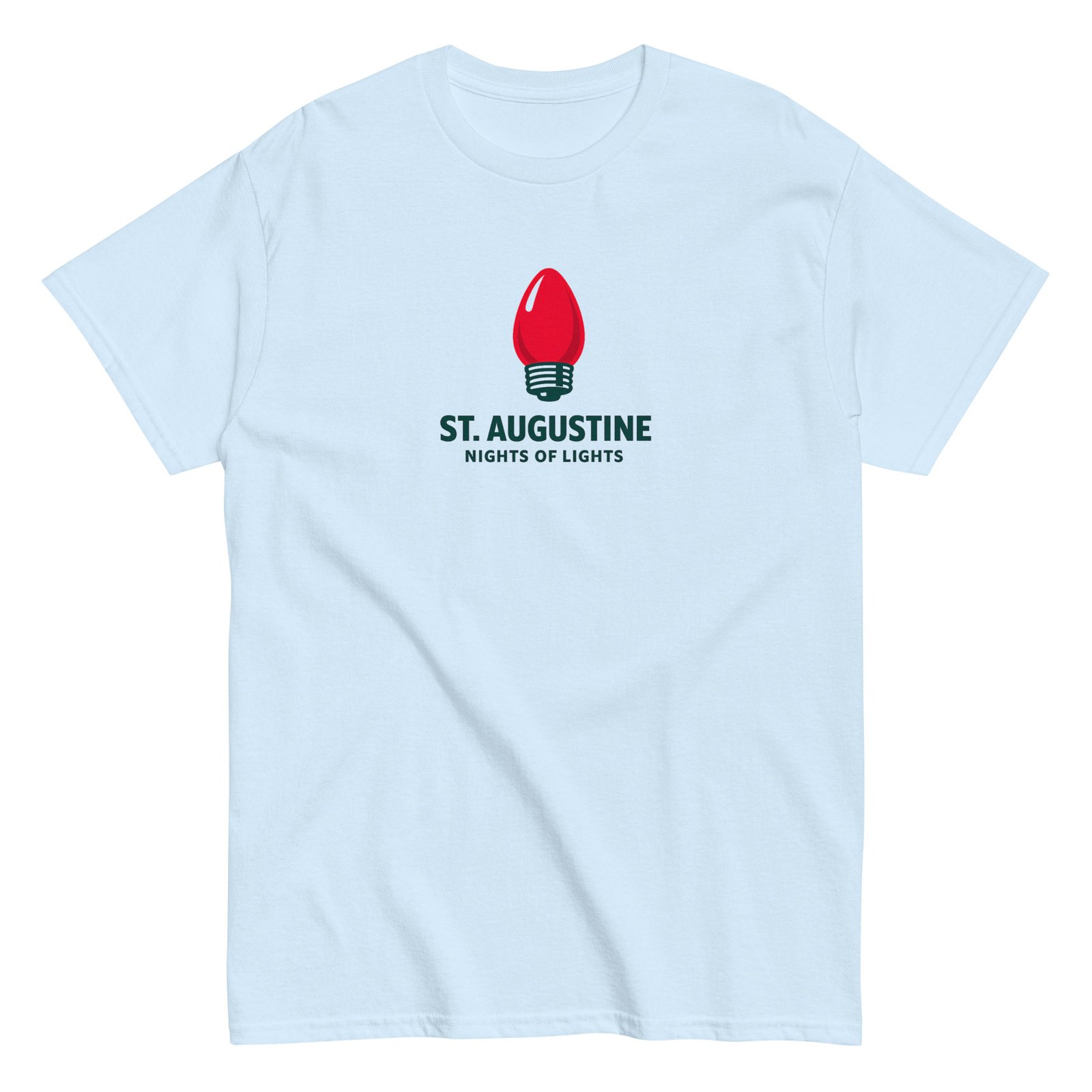 St. Augustine Nights of Lights Red Bulb Unisex classic tee