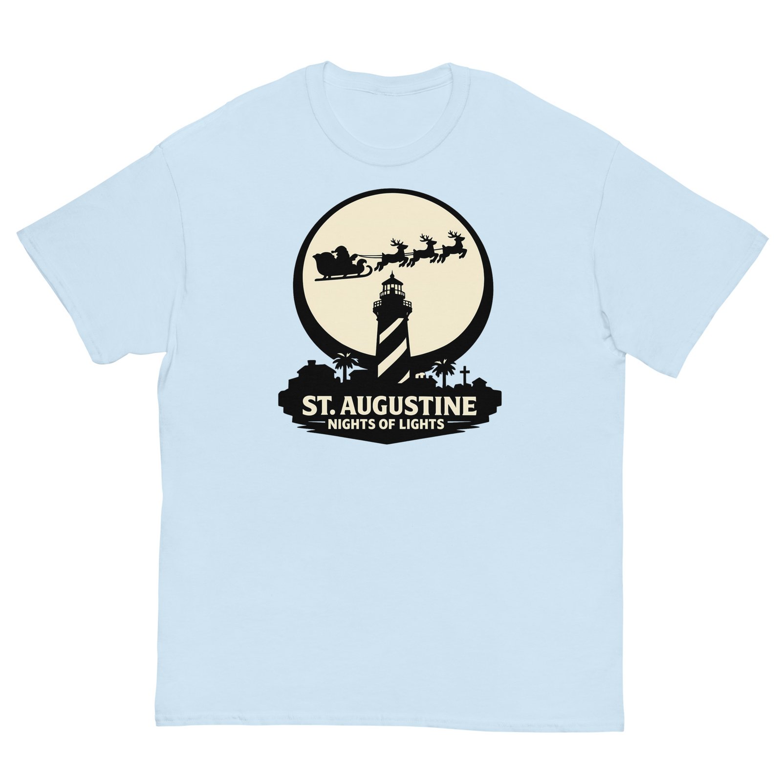 Lighthouse Santa Flying Unisex classic tee - Image 9