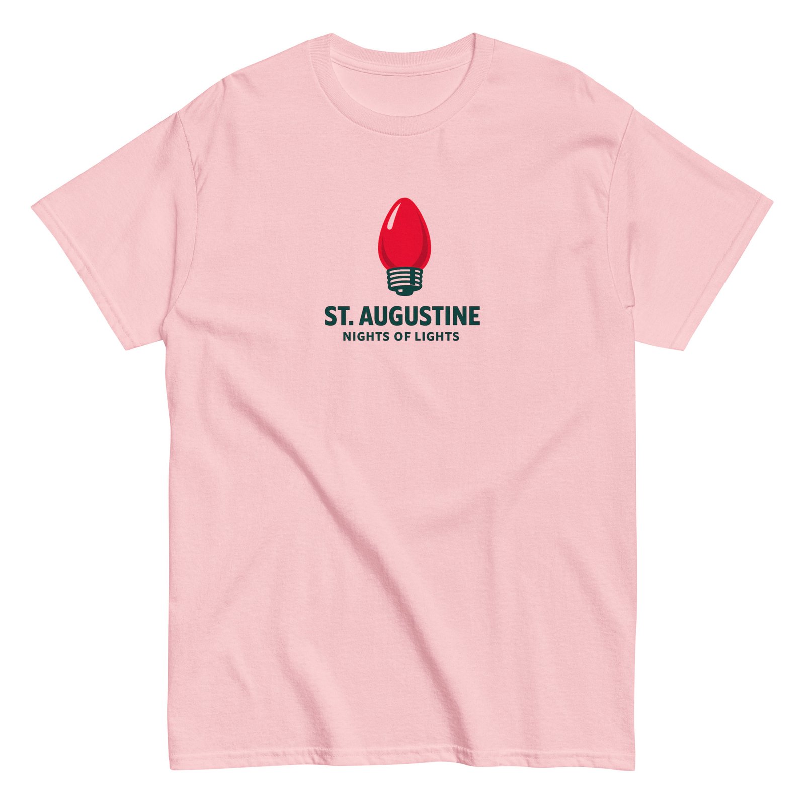 St. Augustine Nights of Lights Red Bulb Unisex classic tee - Image 13