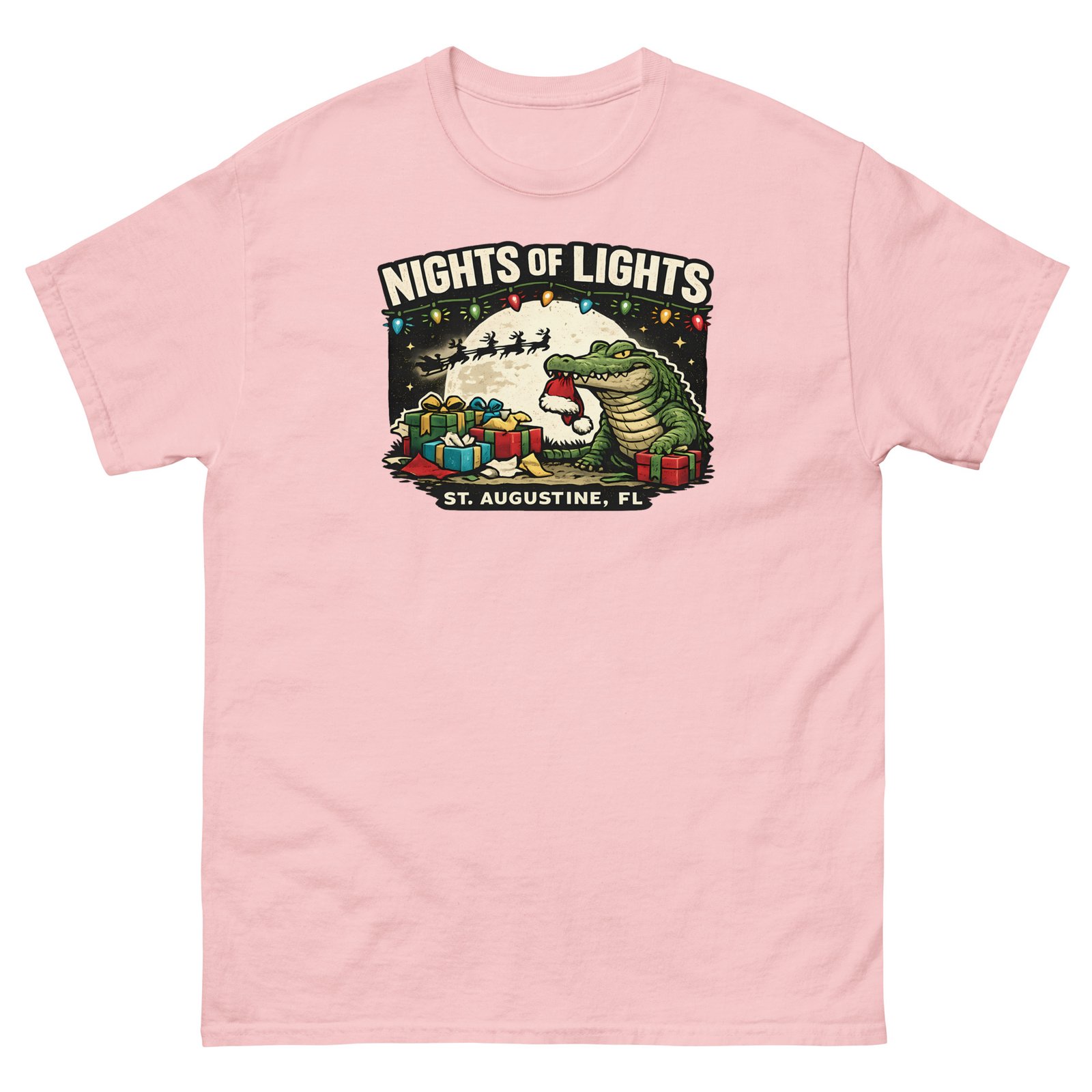 Alligator Eating Santa Nights of Lights Unisex classic tee - Image 8
