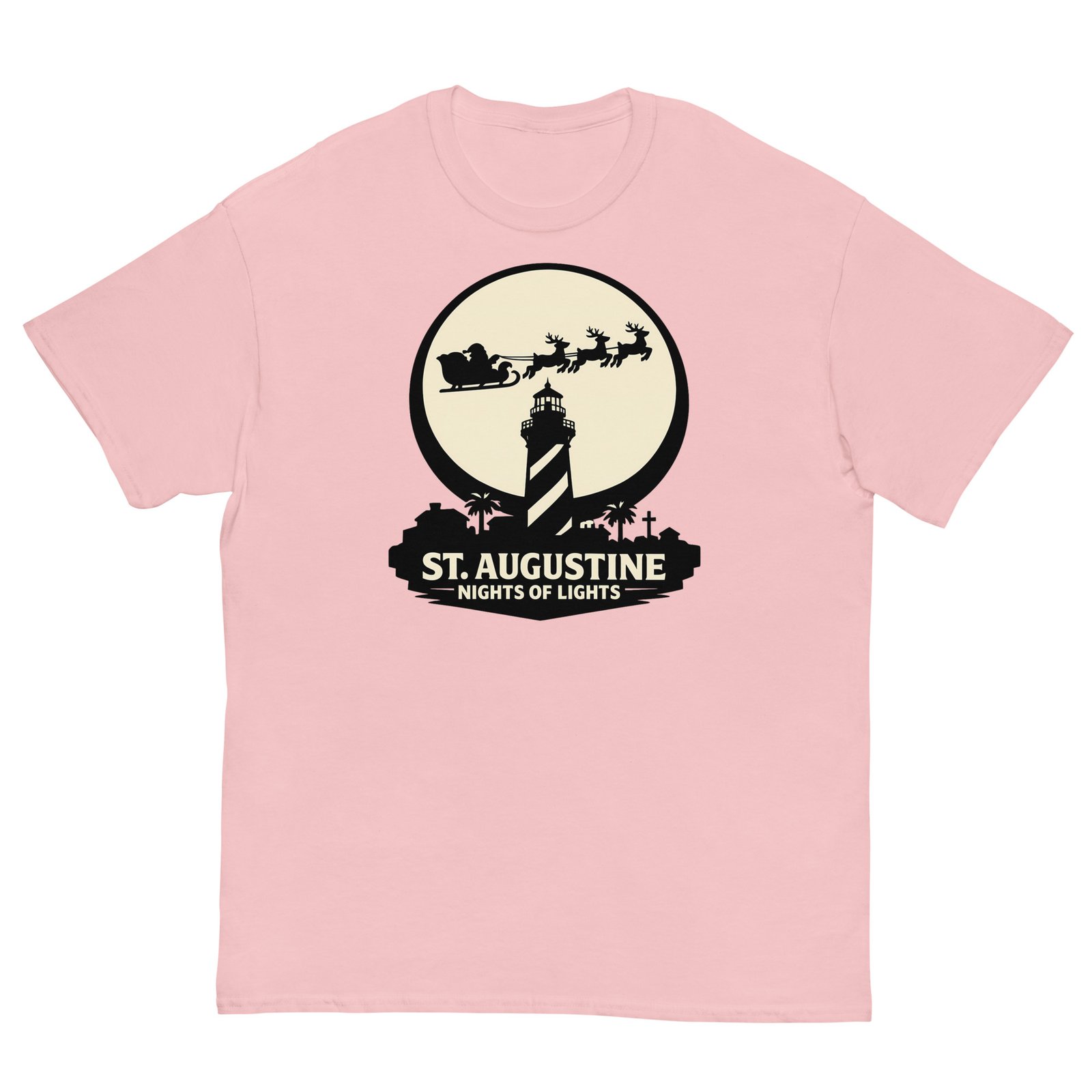 Lighthouse Santa Flying Unisex classic tee - Image 7
